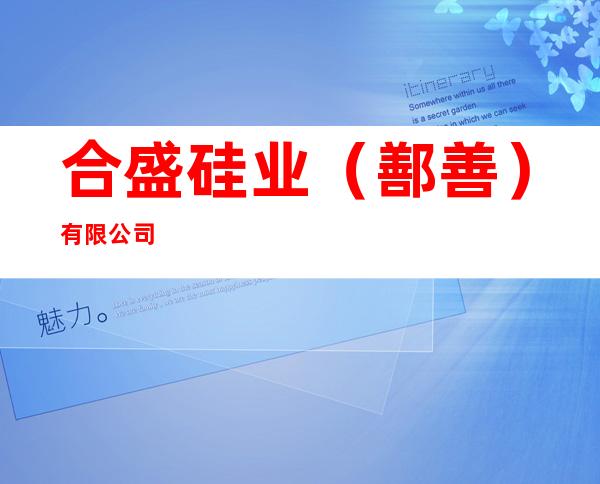 合盛硅业（鄯善）有限公司